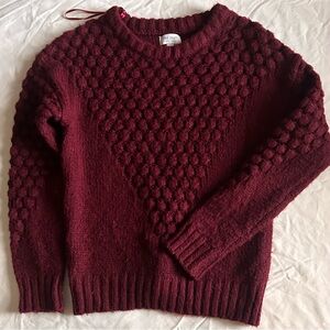 Burgundy Women's Crew Neck Sweater